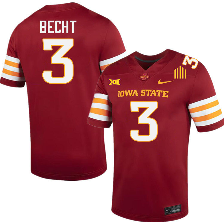 Rocco Becht Jersey,Iowa State Cyclones #3 Rocco Becht College Jersey Youth-Cardinal